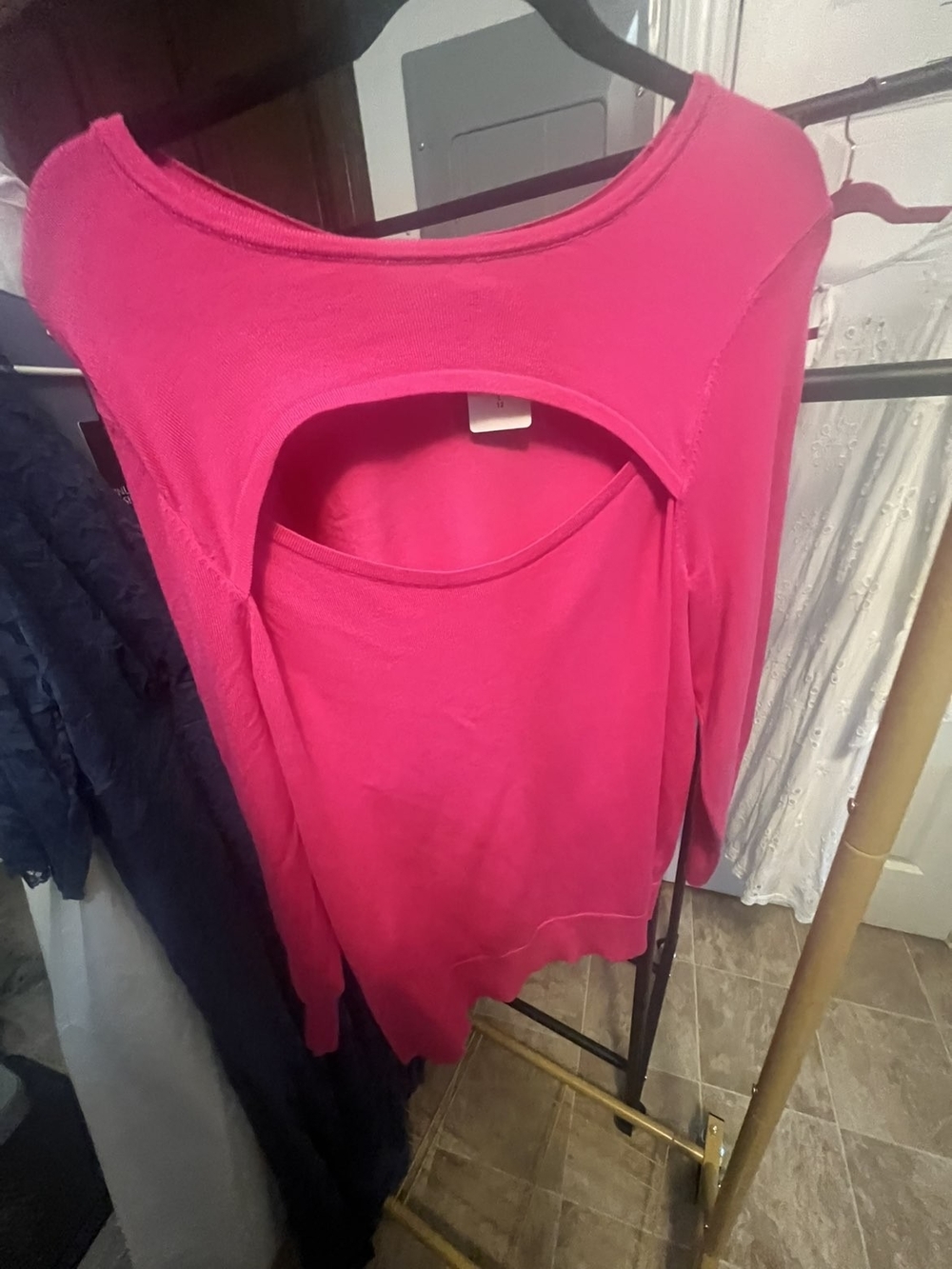 torrid Bright Pink Long Sleeve Top with Back Cutout